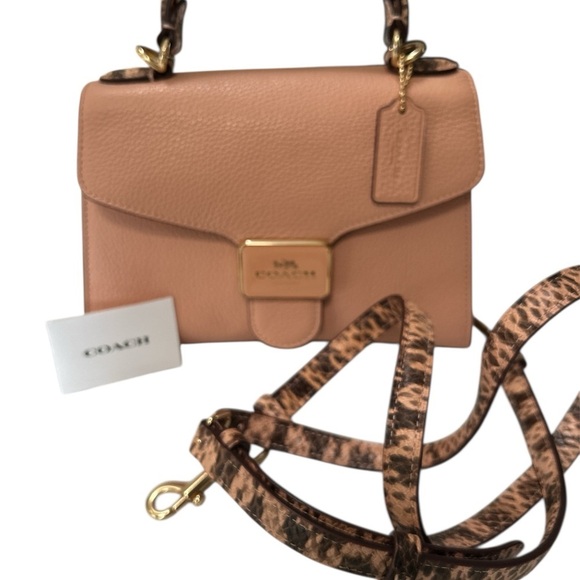 Coach Leather Pepper Shell Bag Pink with Gold Hardware - Picture 8 of 11